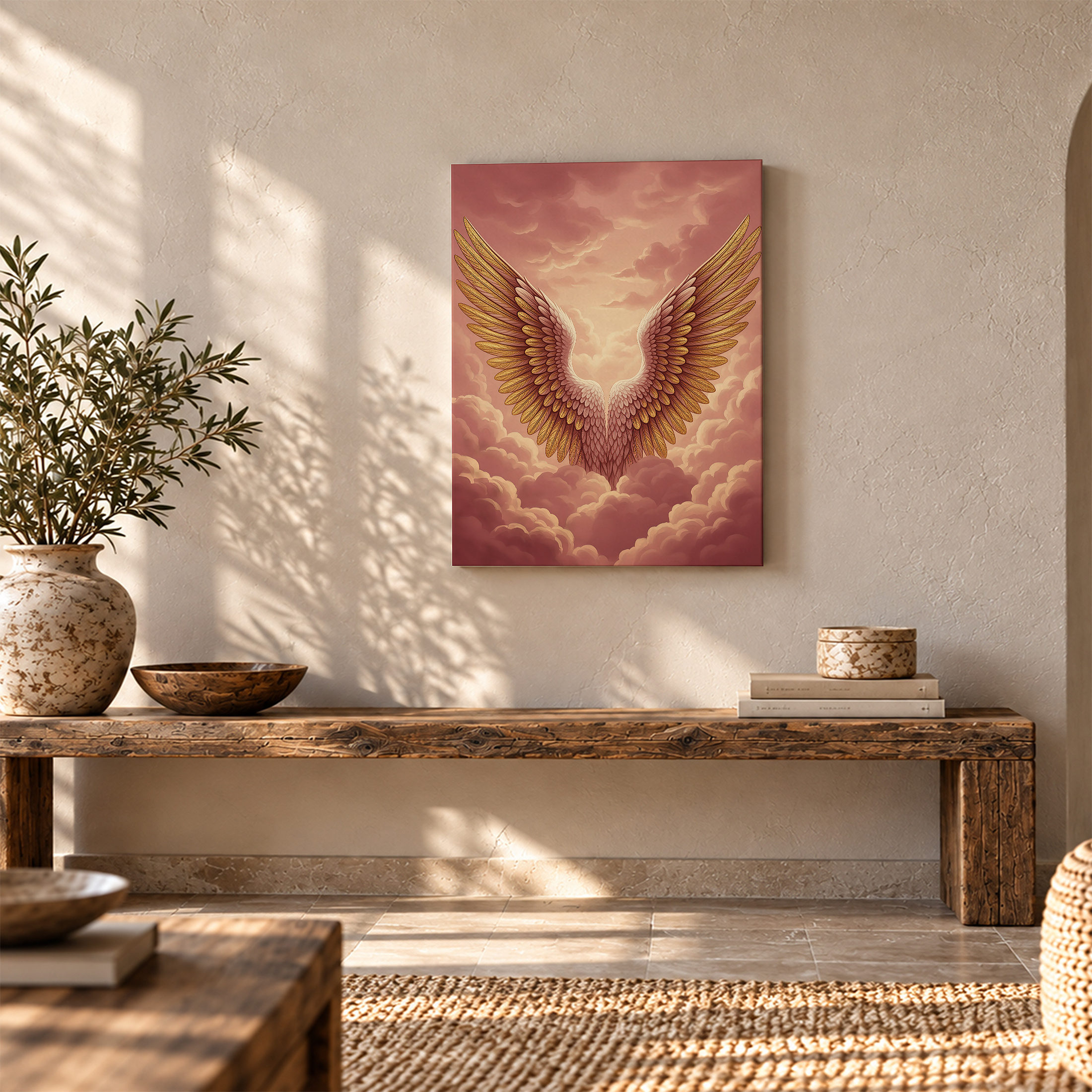 Golden Angel Wings Framed Canvas Wall Art | Ready to Hang - Image 5