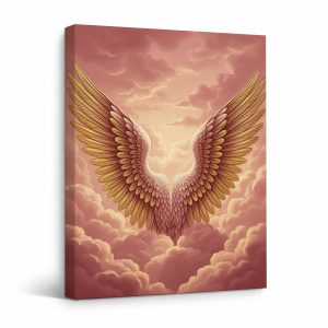 Golden Angel Wings Framed Canvas Wall Art | Ready to Hang