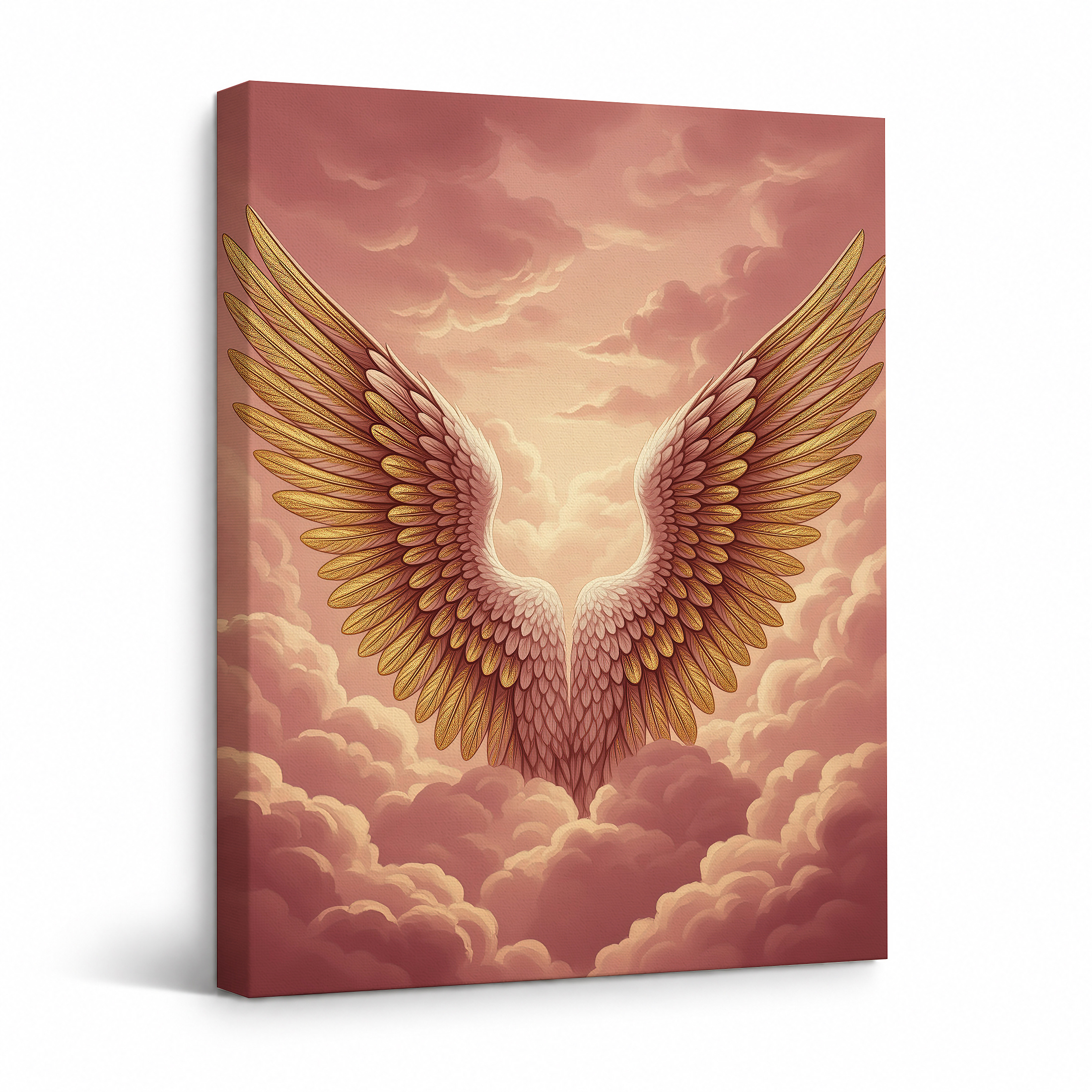 Golden Angel Wings Framed Canvas Wall Art | Ready to Hang