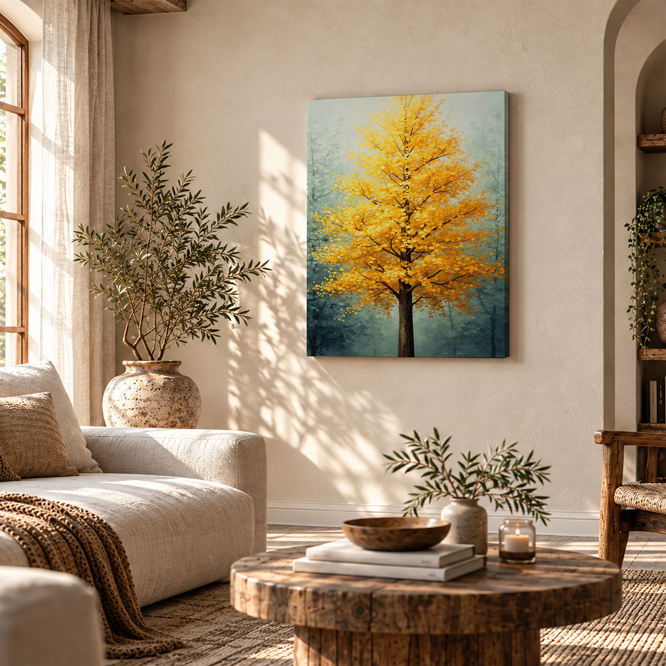 Golden Autumn Tree Framed Canvas Wall Art | Ready to Hang - Image 4