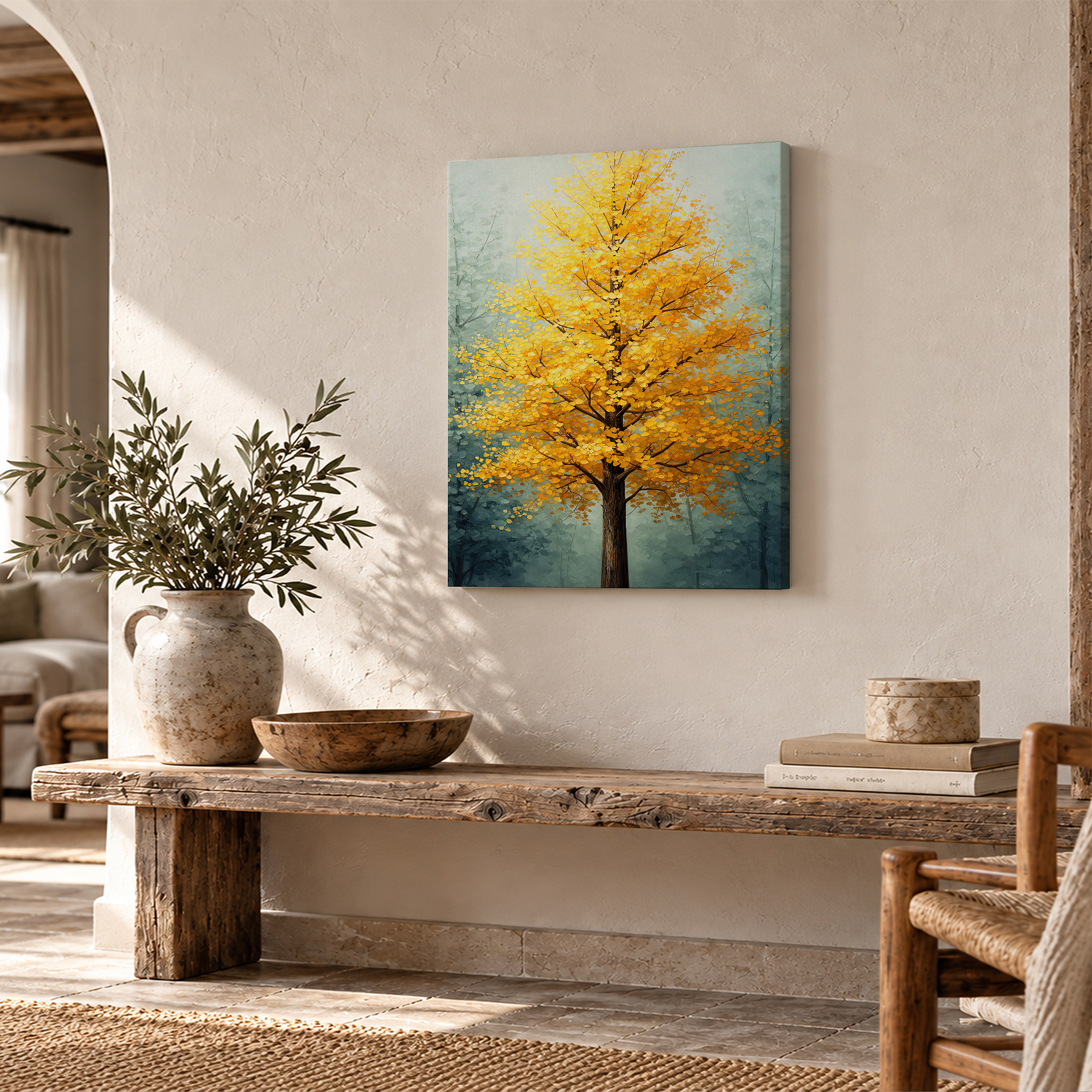 Golden Autumn Tree Framed Canvas Wall Art | Ready to Hang - Image 2