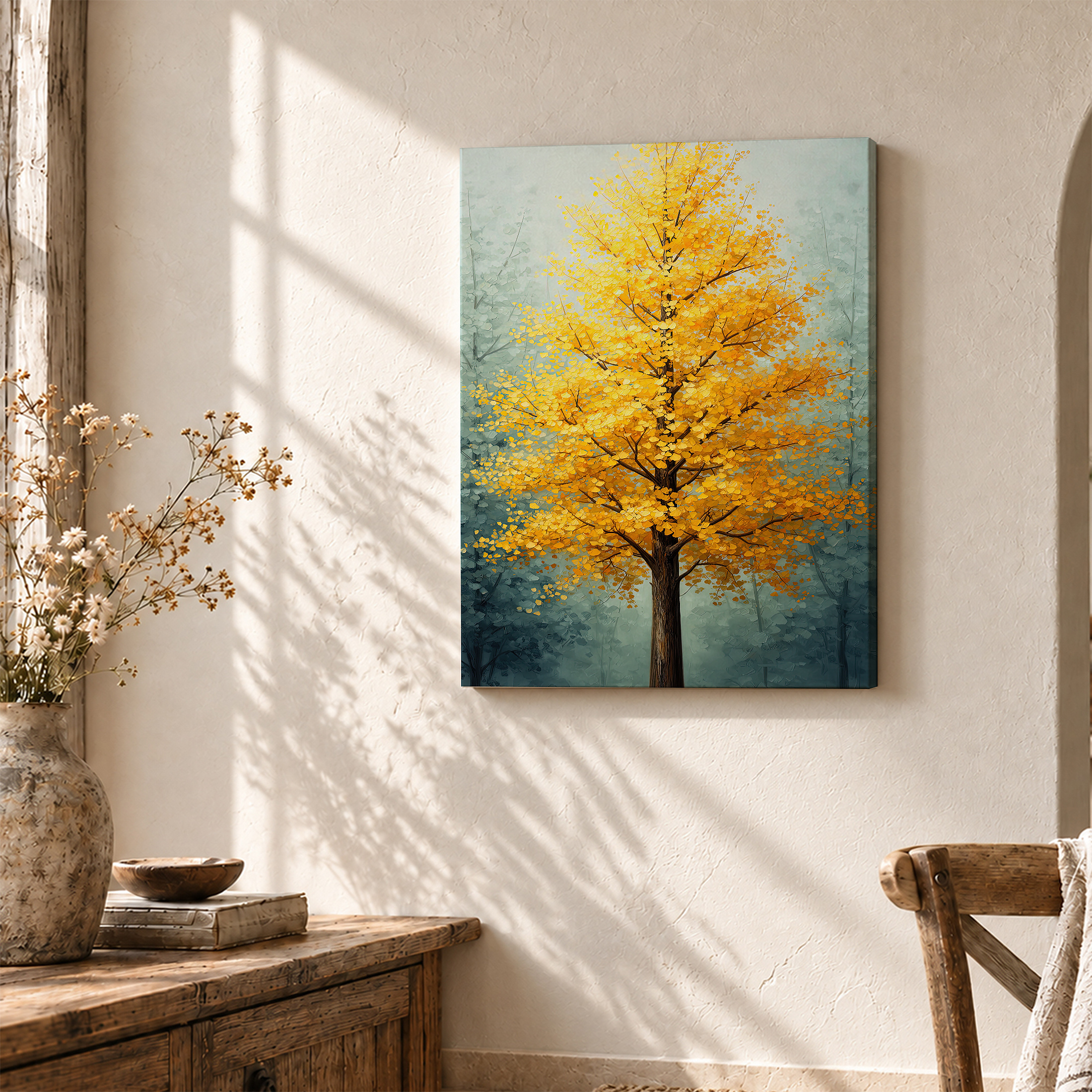 Golden Autumn Tree Framed Canvas Wall Art | Ready to Hang - Image 3