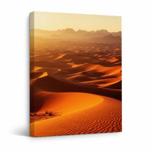 Golden Desert Dunes Framed Canvas Wall Art | Ready to Hang