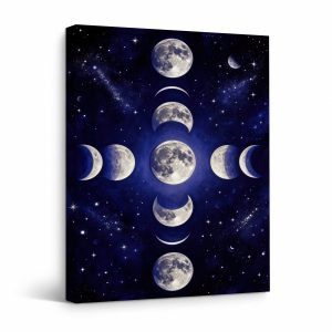 Celestial Moon Phases Framed Canvas Wall Art