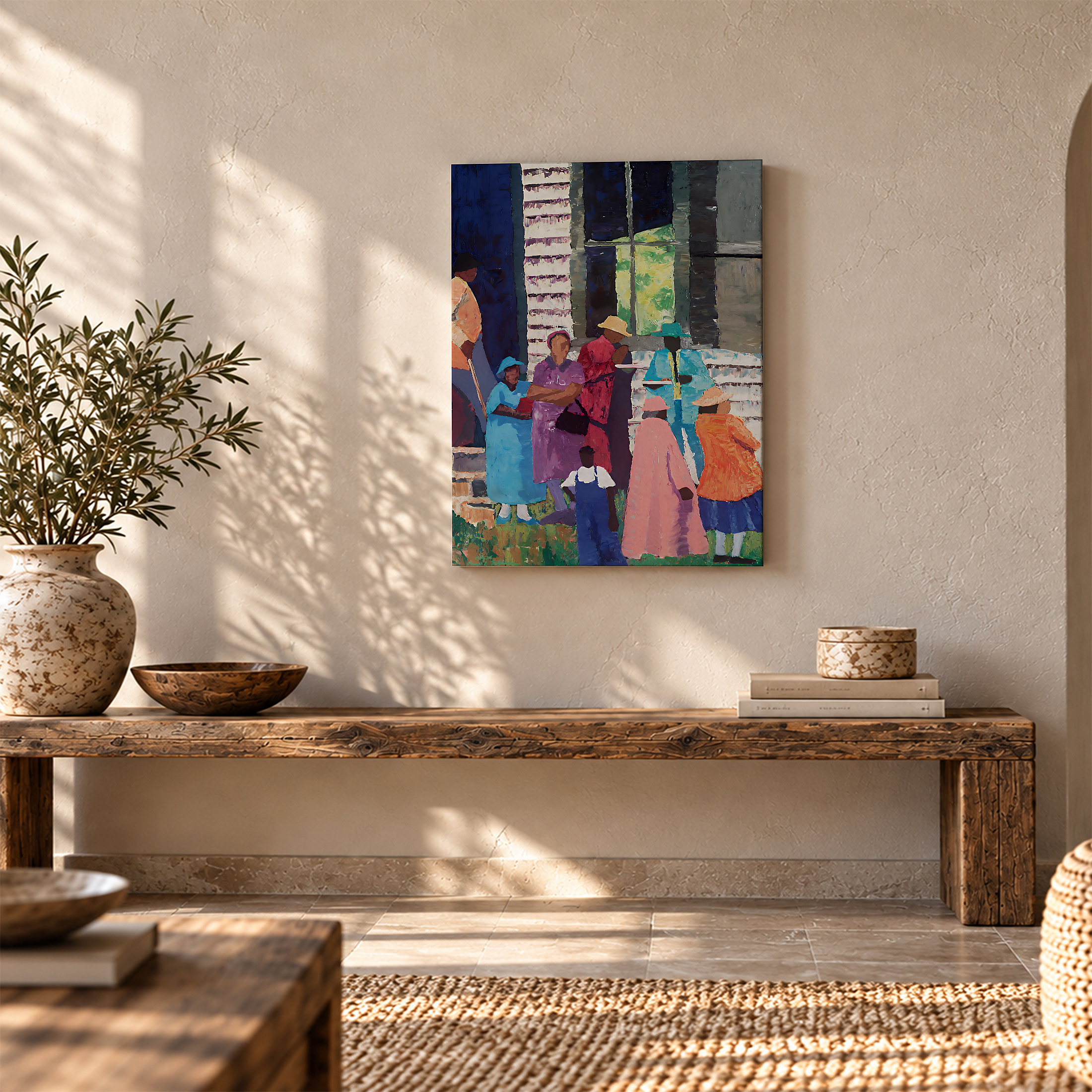 Vibrant Street Life Framed Canvas Wall Art - Ready to Hang - Image 5