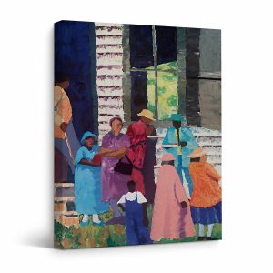 Vibrant Street Life Framed Canvas Wall Art - Ready to Hang