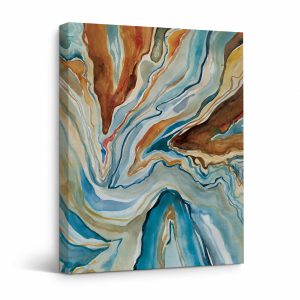 Oceanic Earth Abstract Framed Canvas Wall Art