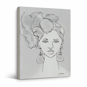 Elegant African Headwrap Portrait Framed Canvas Wall Art