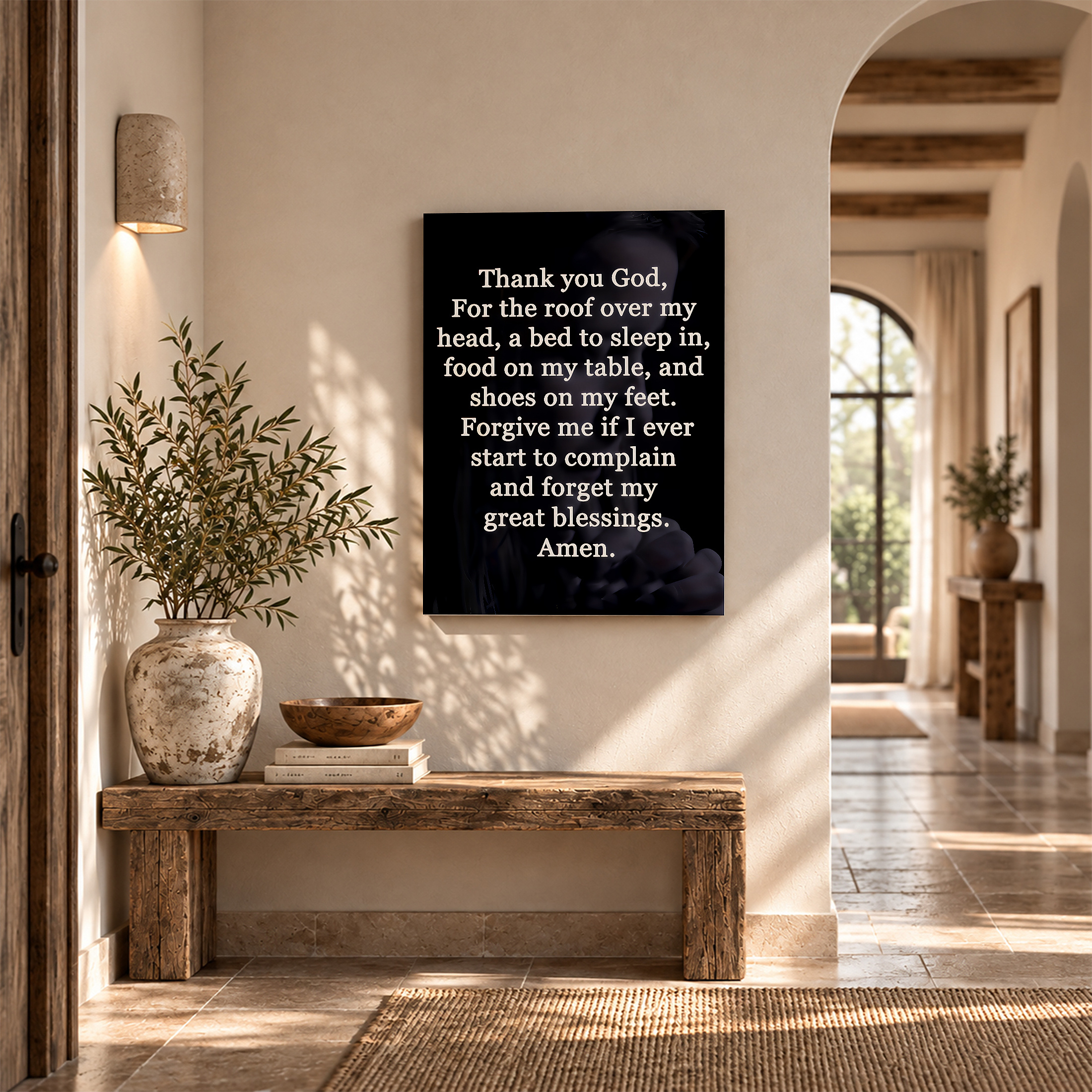 Gratitude Prayer Framed Canvas Wall Art - Thank You God Blessings - Image 6