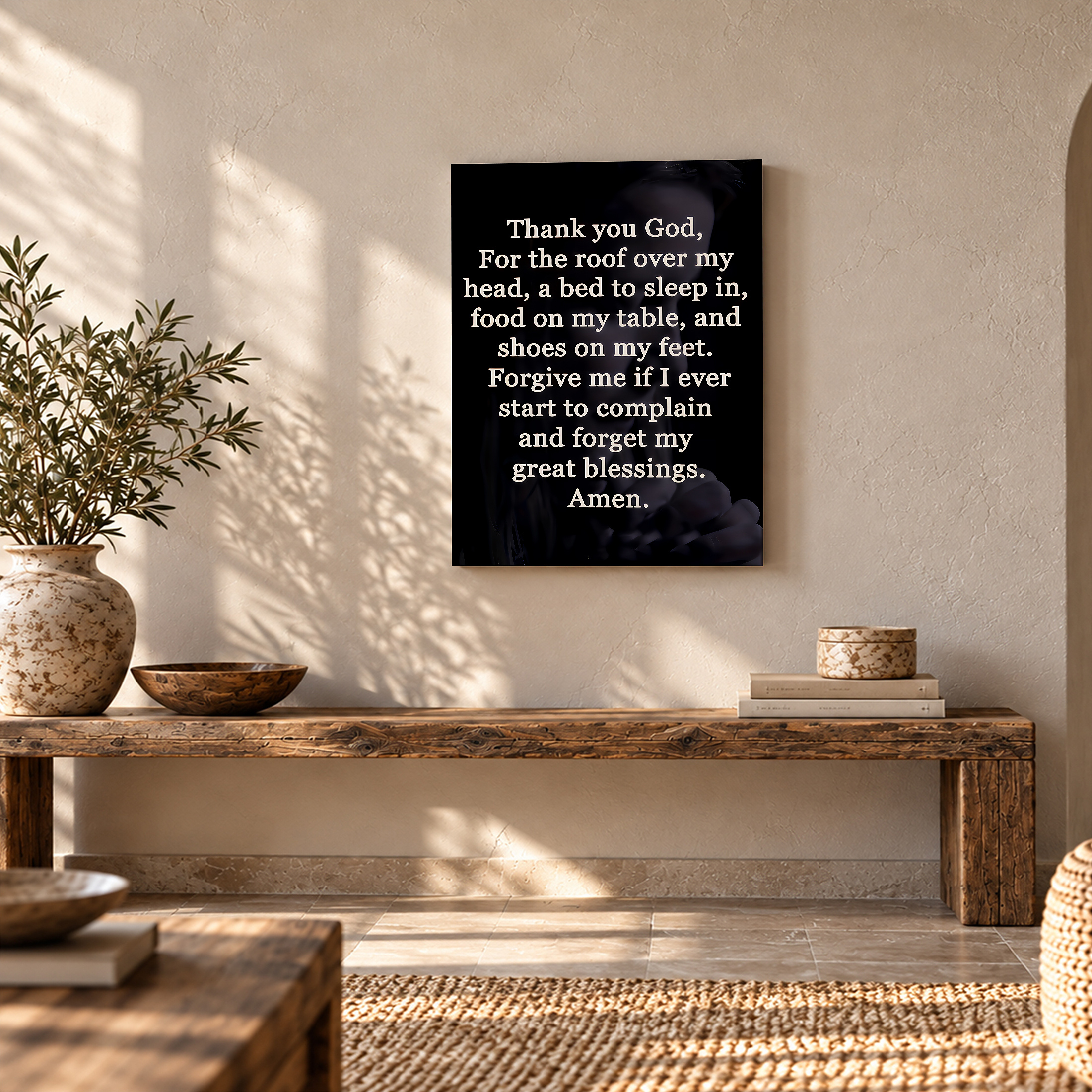Gratitude Prayer Framed Canvas Wall Art - Thank You God Blessings - Image 5
