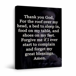 Gratitude Prayer Framed Canvas Wall Art - Thank You God Blessings