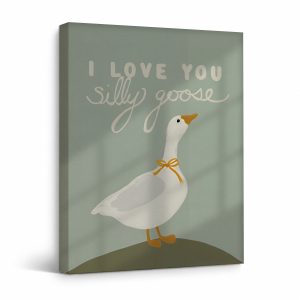 Silly Goose 'I Love You' Framed Canvas Wall Art