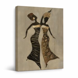 African-Inspired Women Silhouettes Framed Canvas Wall Art