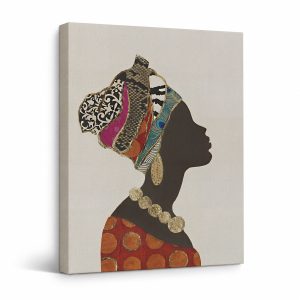 African-Inspired Silhouette Framed Canvas Wall Art