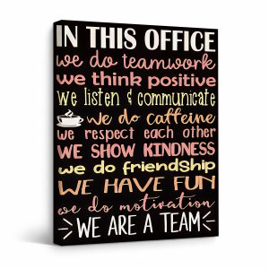 Motivational Office Teamwork Framed Canvas Wall Art - Ready to Hang