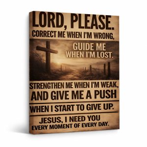 Spiritual Prayer Cross Road Framed Canvas Wall Art