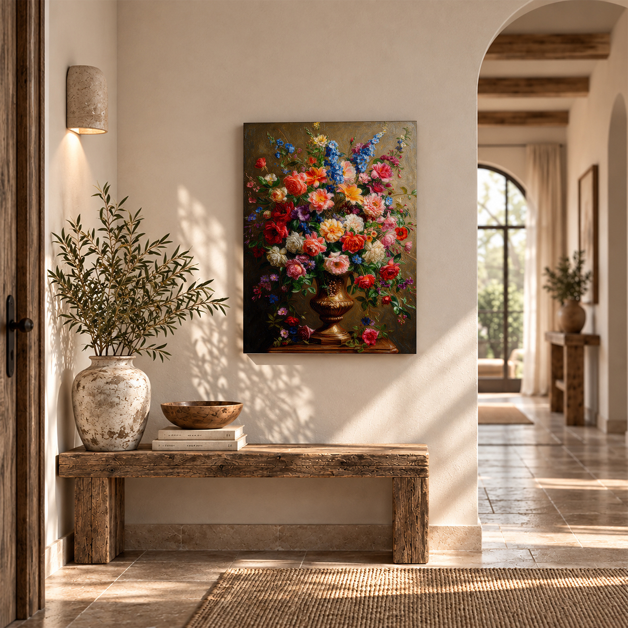 Vibrant Floral Still Life Framed Canvas Wall Art - Ready to Hang - Image 6