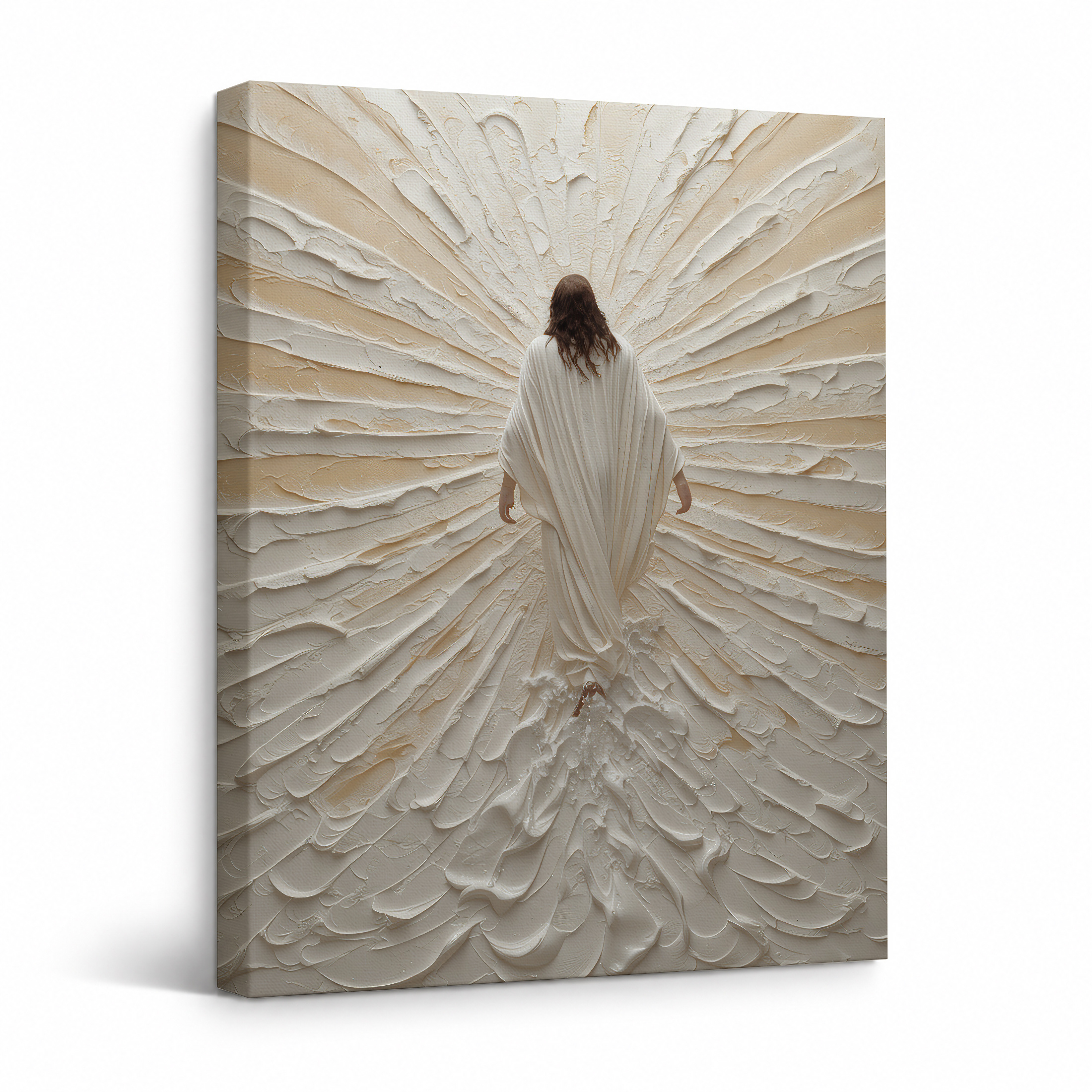 Radiant Divine Figure Framed Canvas Wall Art - Ready to Hang