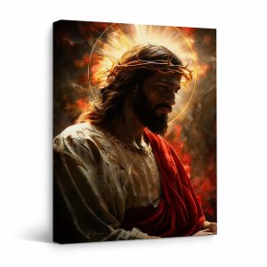 Sacred Light Jesus Framed Canvas Wall Art - Spiritual Home Decor