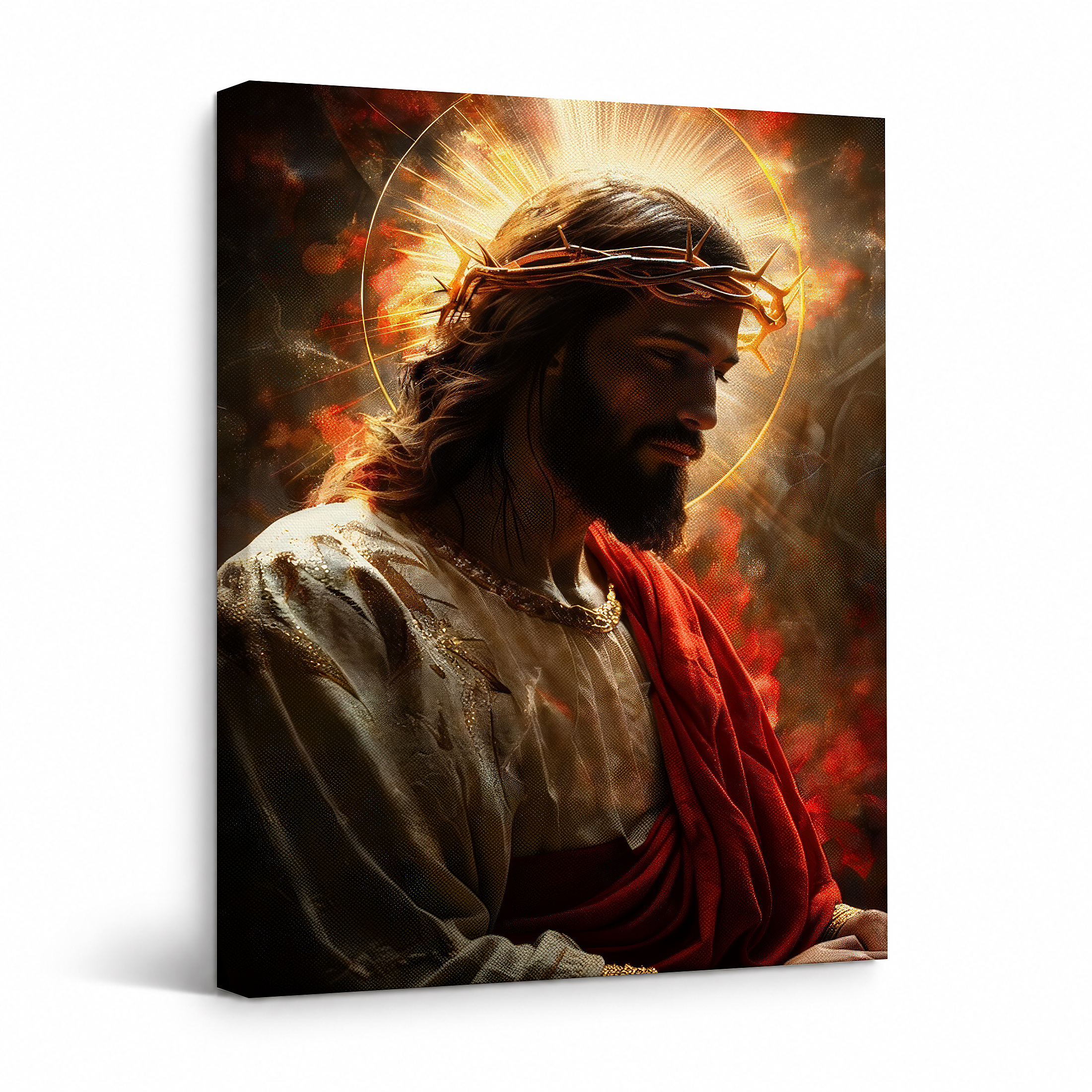 Sacred Light Jesus Framed Canvas Wall Art - Spiritual Home Decor