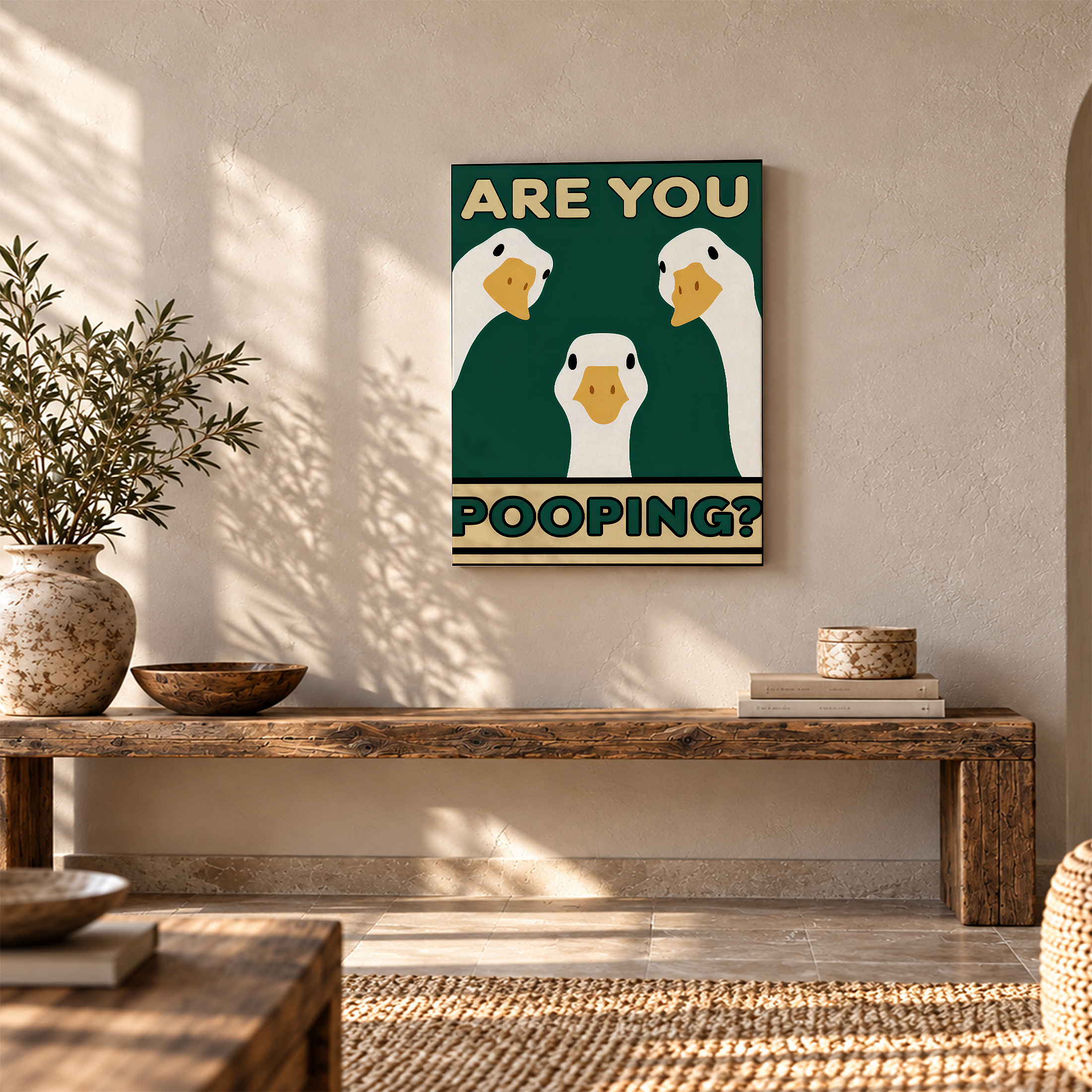 Duck Meme Humor Framed Canvas Wall Art - Ready to Hang - Image 5