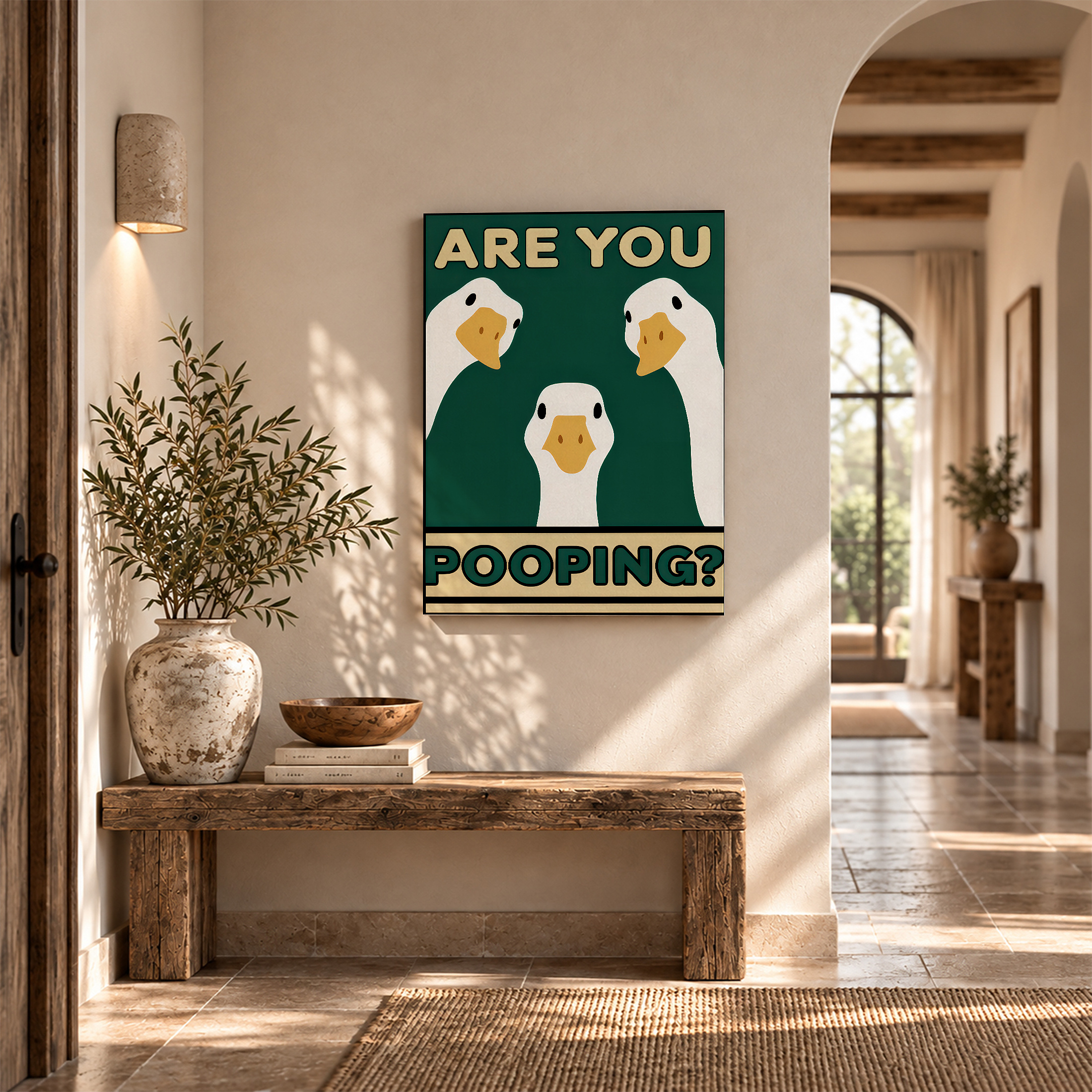 Duck Meme Humor Framed Canvas Wall Art - Ready to Hang - Image 6