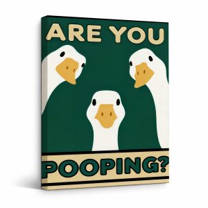 Duck Meme Humor Framed Canvas Wall Art - Ready to Hang