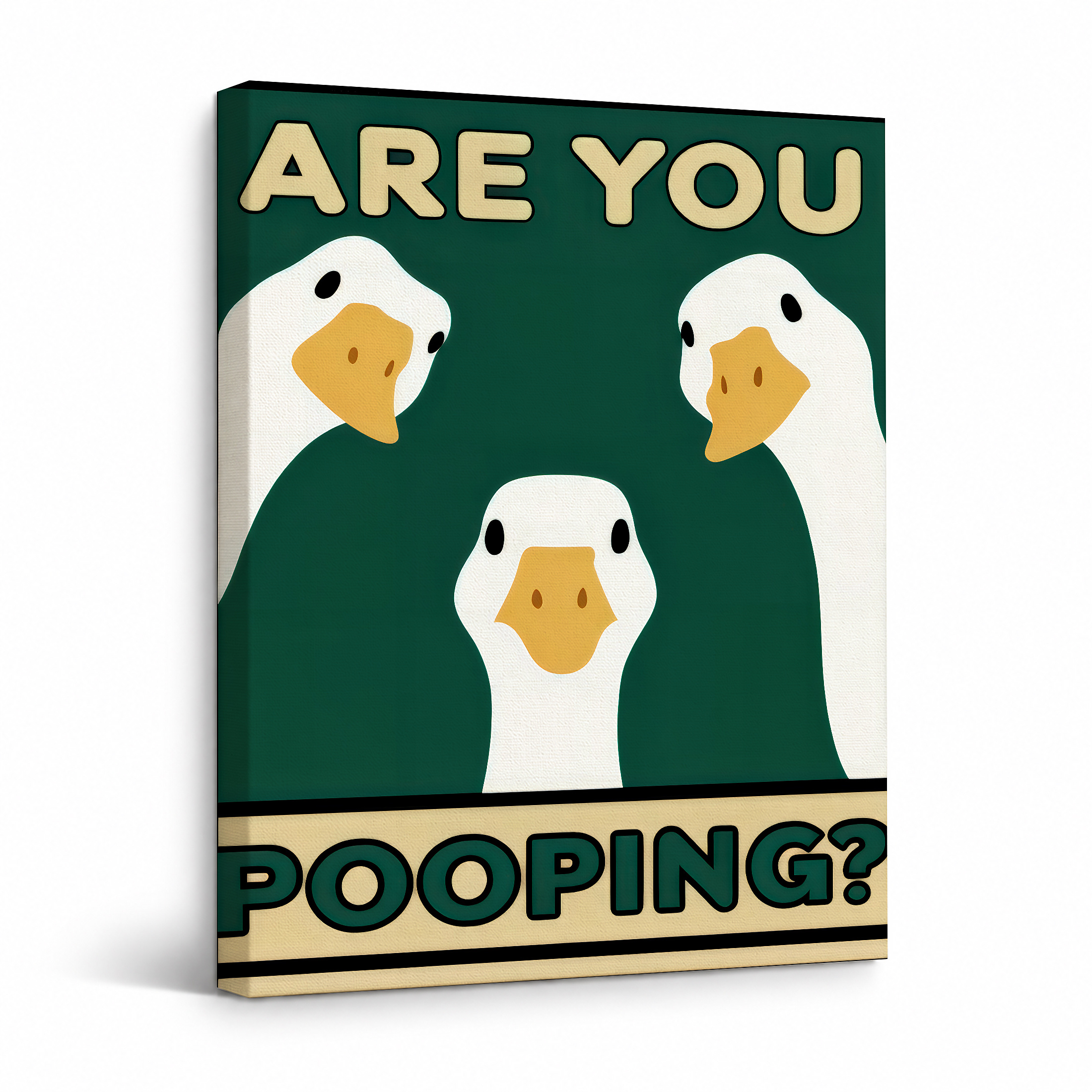 Duck Meme Humor Framed Canvas Wall Art - Ready to Hang
