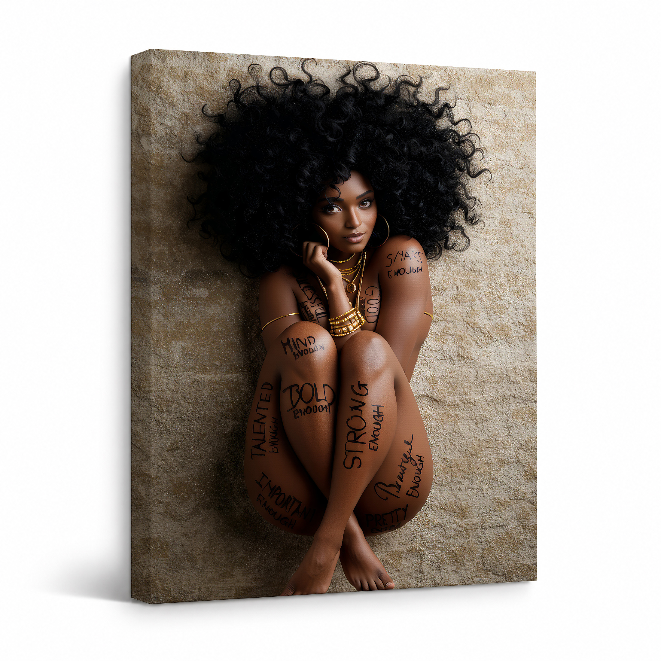 Empowering Woman Motivational Words Framed Canvas Wall Art