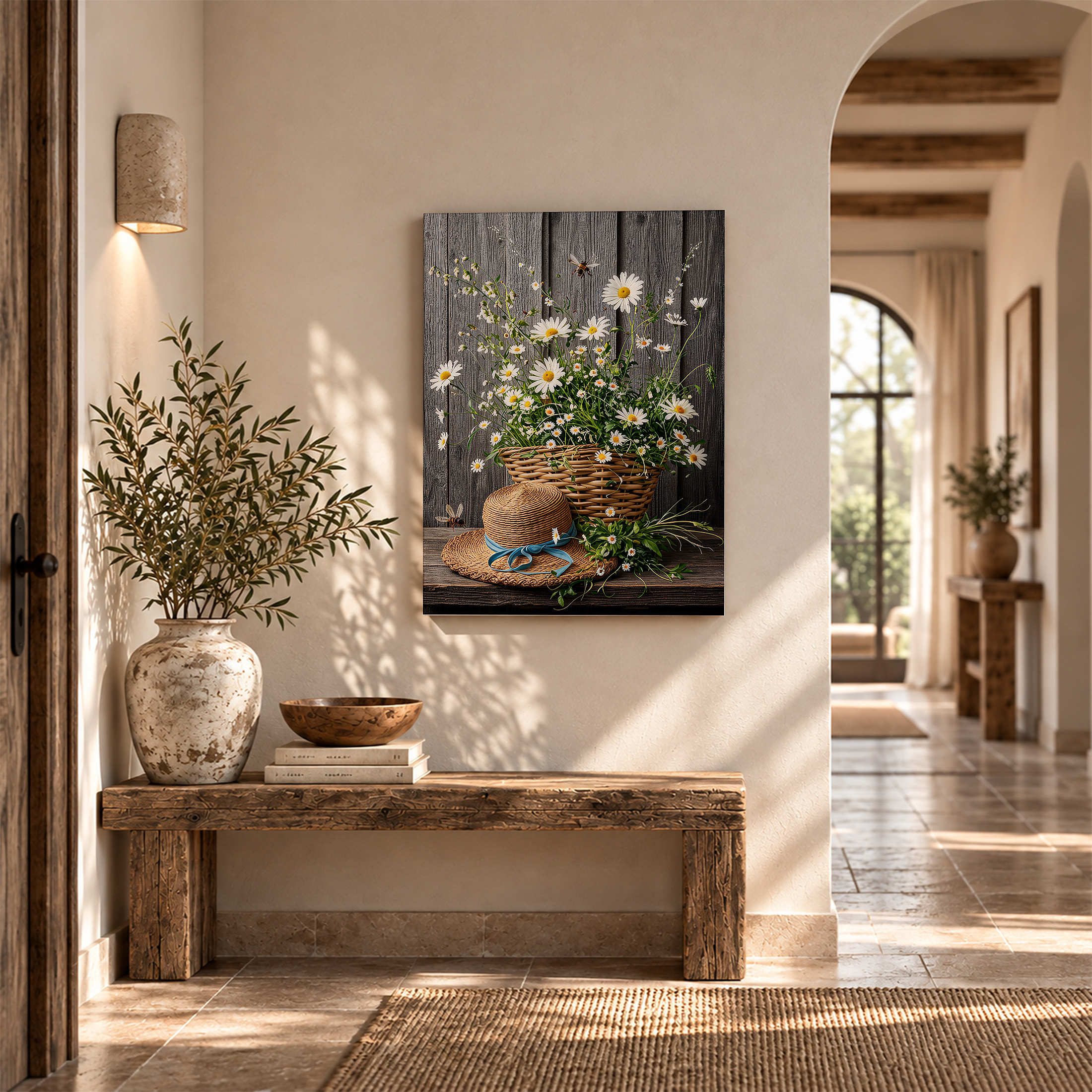 Rustic Garden Daisies Framed Canvas Wall Art | Ready to Hang - Image 6