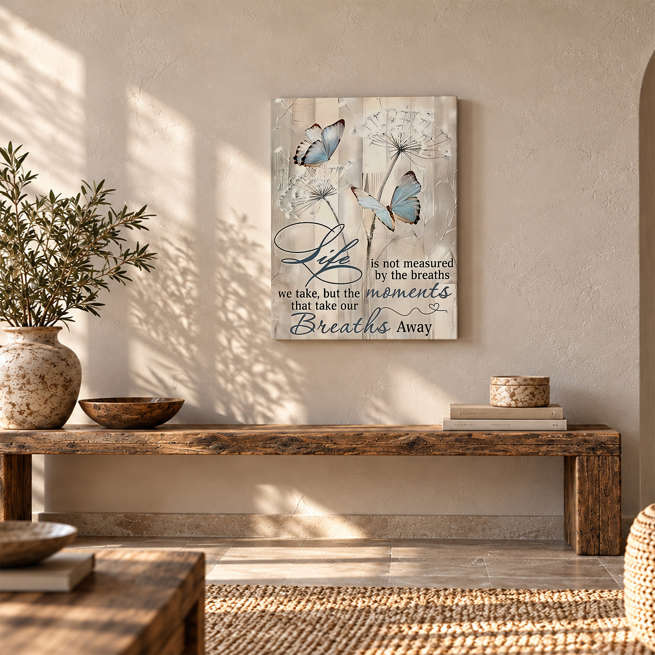 Butterfly & Dandelion Life Quote Framed Canvas Wall Art - Serene Home Decor - Image 5