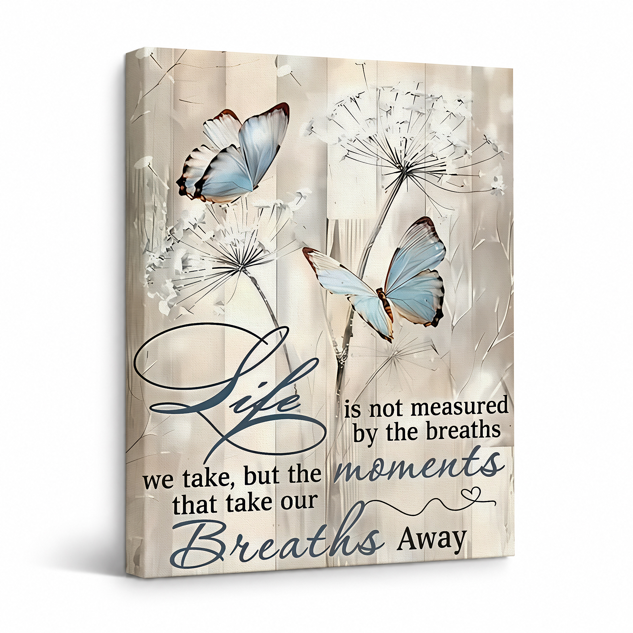 Butterfly & Dandelion Life Quote Framed Canvas Wall Art - Serene Home Decor
