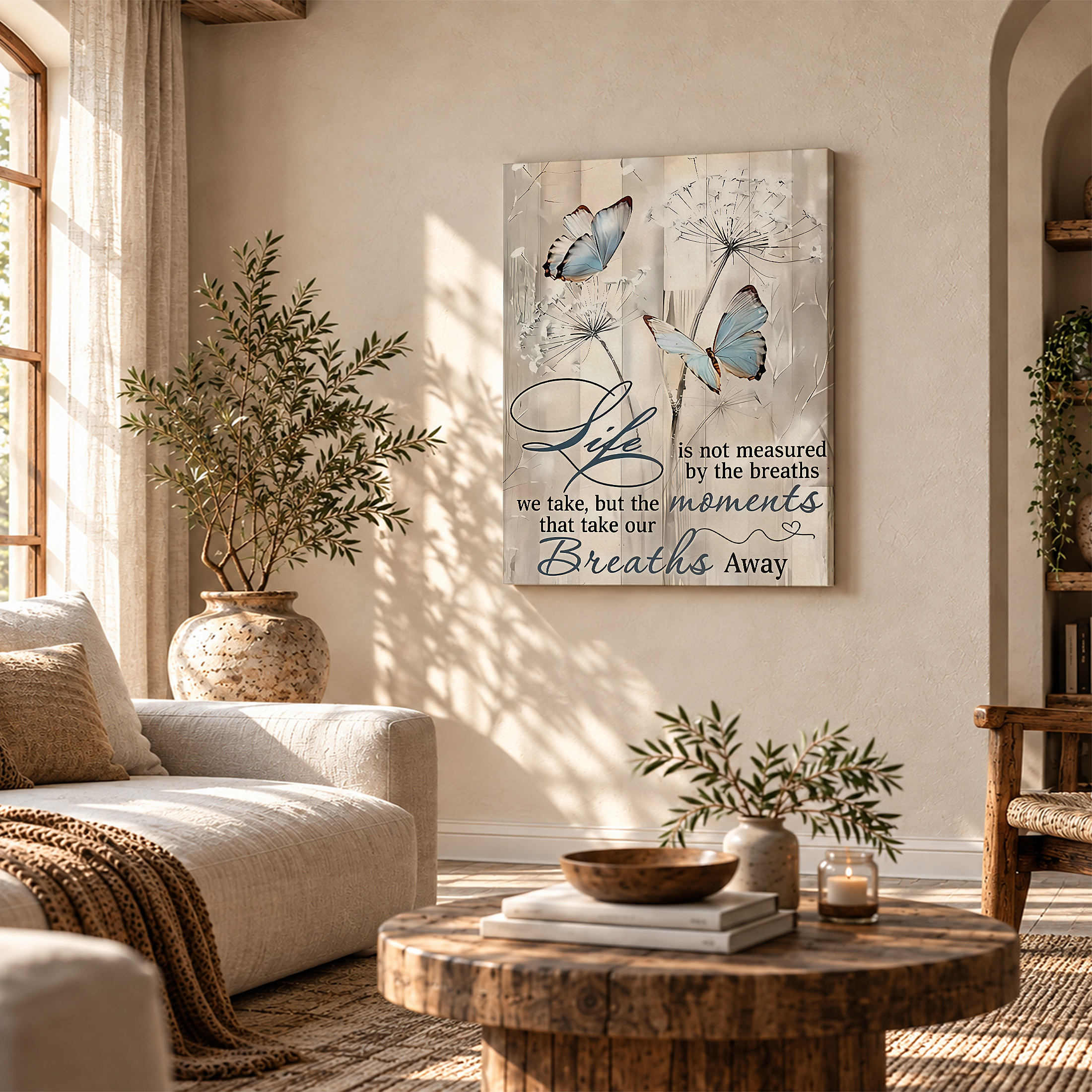 Butterfly & Dandelion Life Quote Framed Canvas Wall Art - Serene Home Decor - Image 4