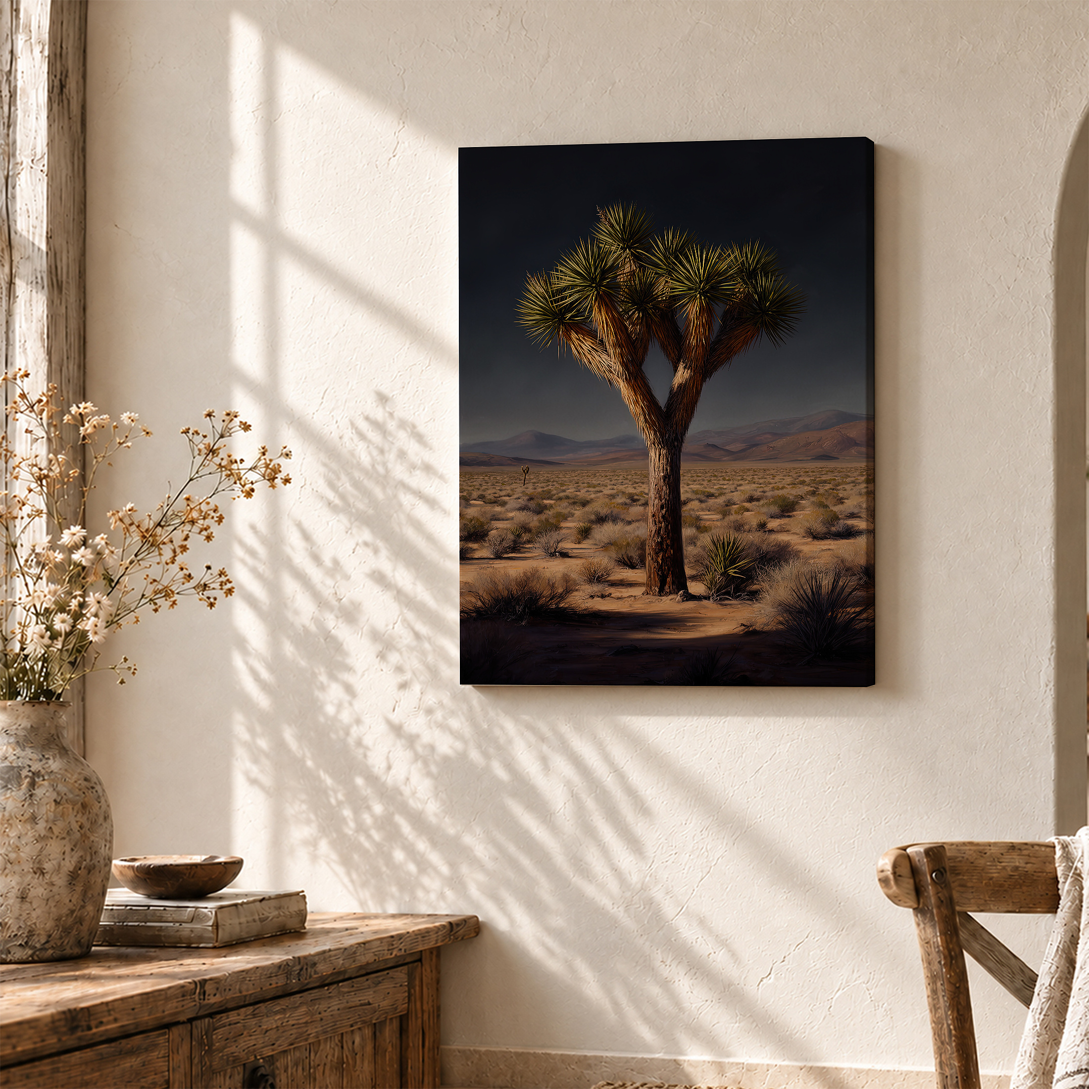 Joshua Tree Desert Landscape Framed Canvas Wall Art Ready to Hang - Image 3