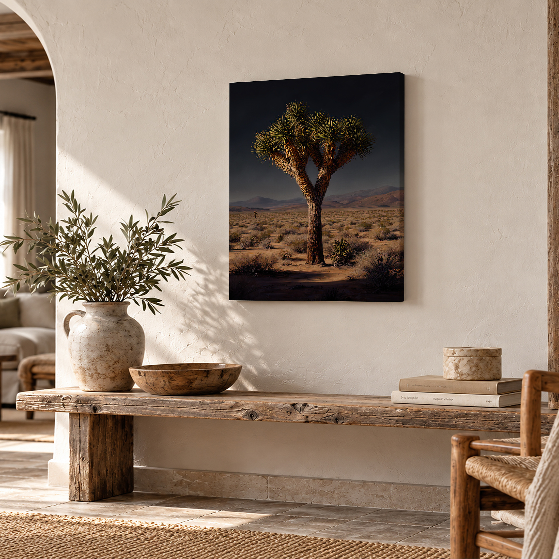Joshua Tree Desert Landscape Framed Canvas Wall Art Ready to Hang - Image 2