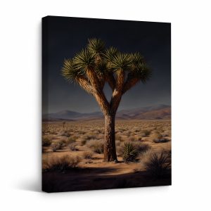 Joshua Tree Desert Landscape Framed Canvas Wall Art Ready to Hang