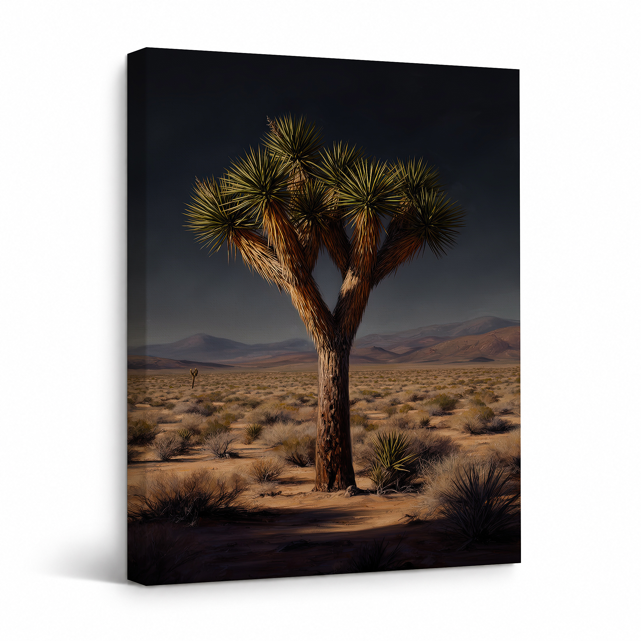 Joshua Tree Desert Landscape Framed Canvas Wall Art Ready to Hang