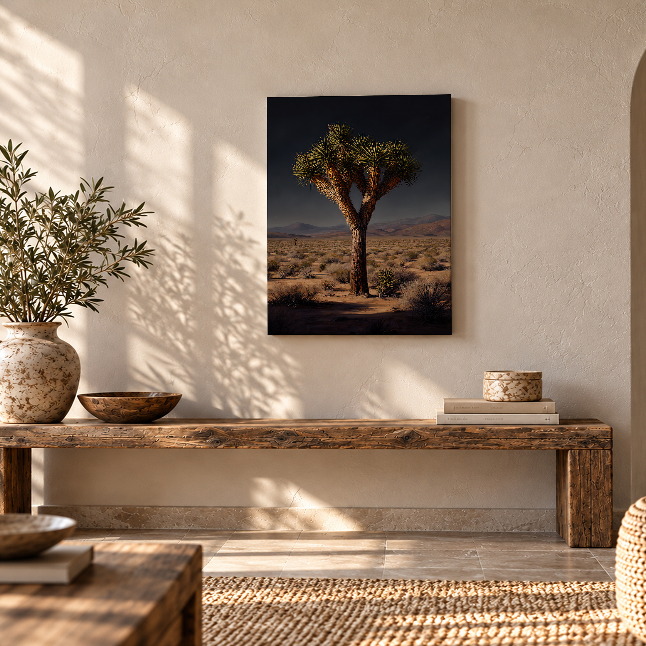 Joshua Tree Desert Landscape Framed Canvas Wall Art Ready to Hang - Image 5