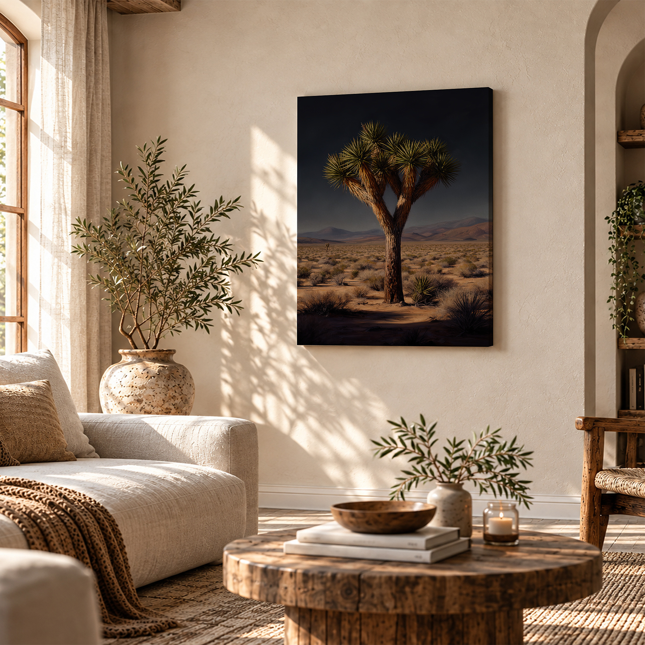 Joshua Tree Desert Landscape Framed Canvas Wall Art Ready to Hang - Image 4