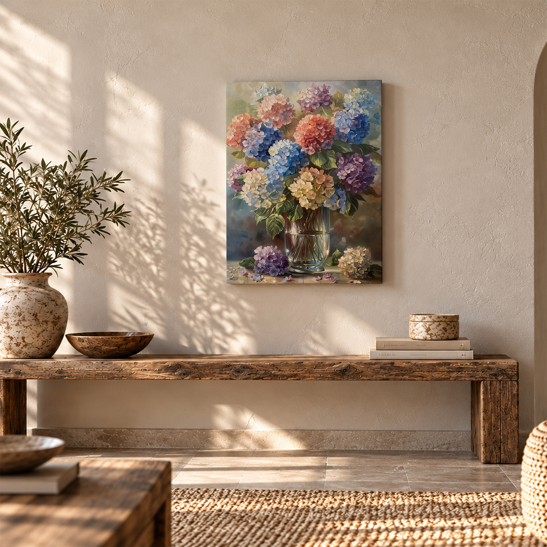 Colorful Hydrangea Bouquet Framed Canvas Wall Art Ready to Hang - Image 5
