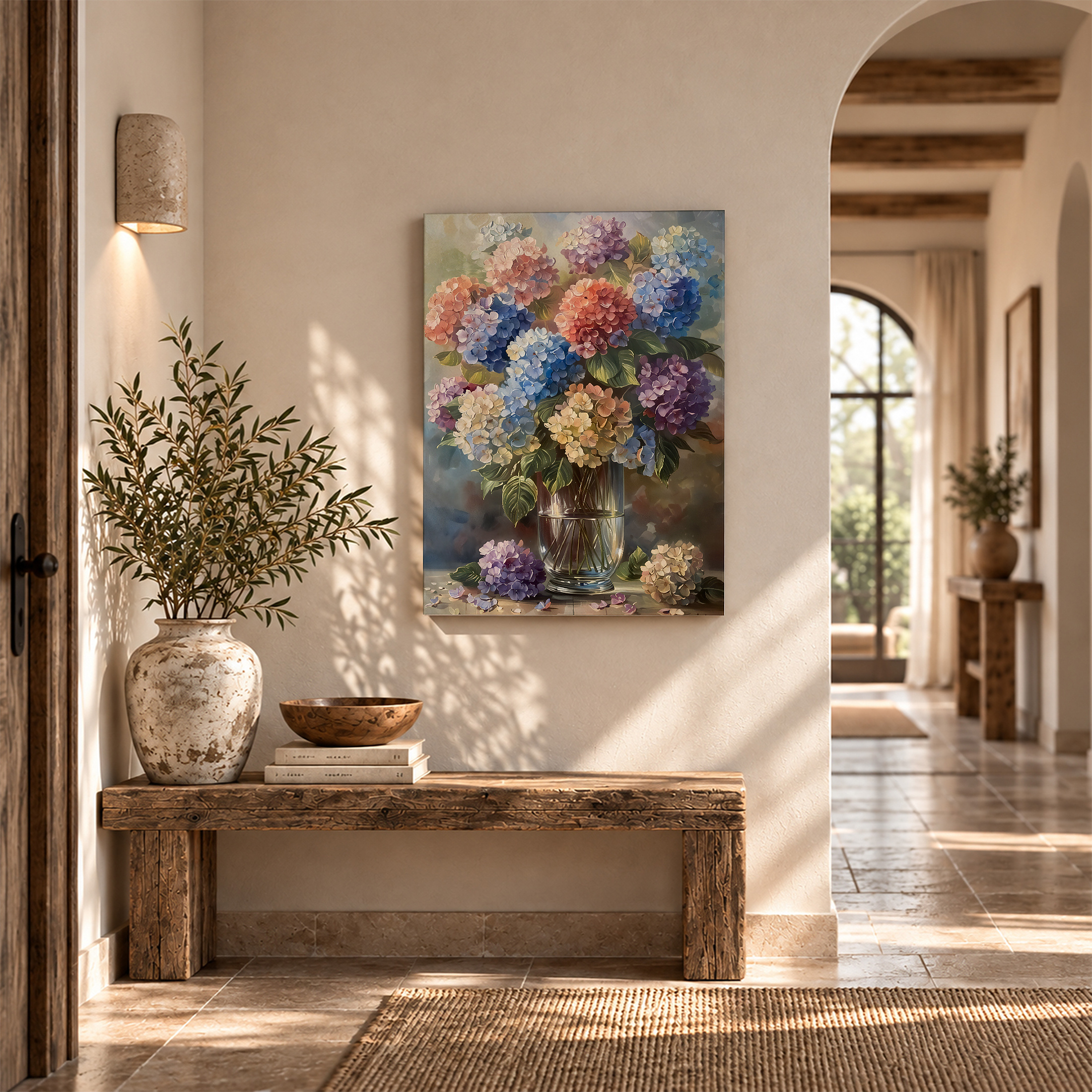 Colorful Hydrangea Bouquet Framed Canvas Wall Art Ready to Hang - Image 6