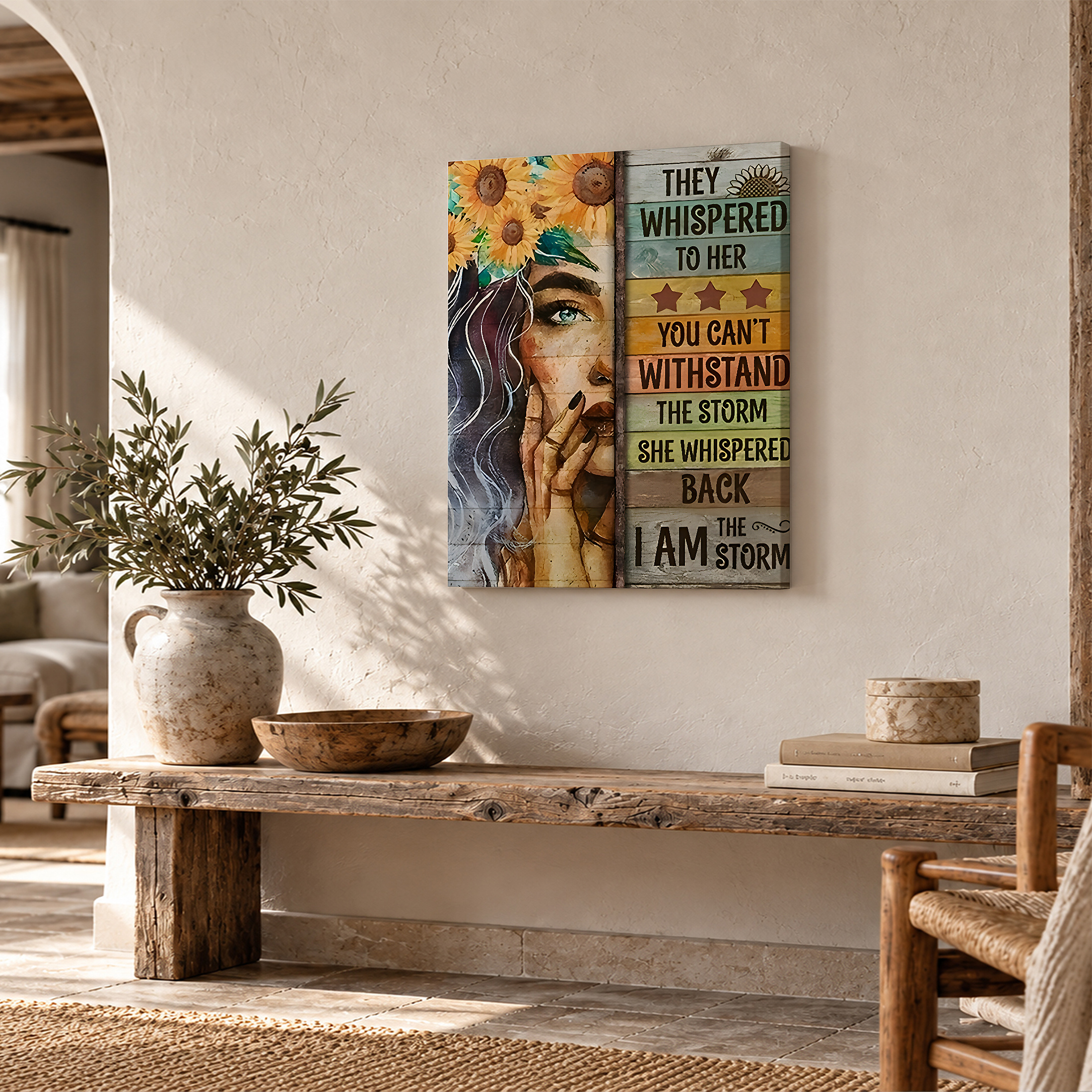 Sunflower Empowerment Framed Canvas Wall Art Ready to Hang - Image 2