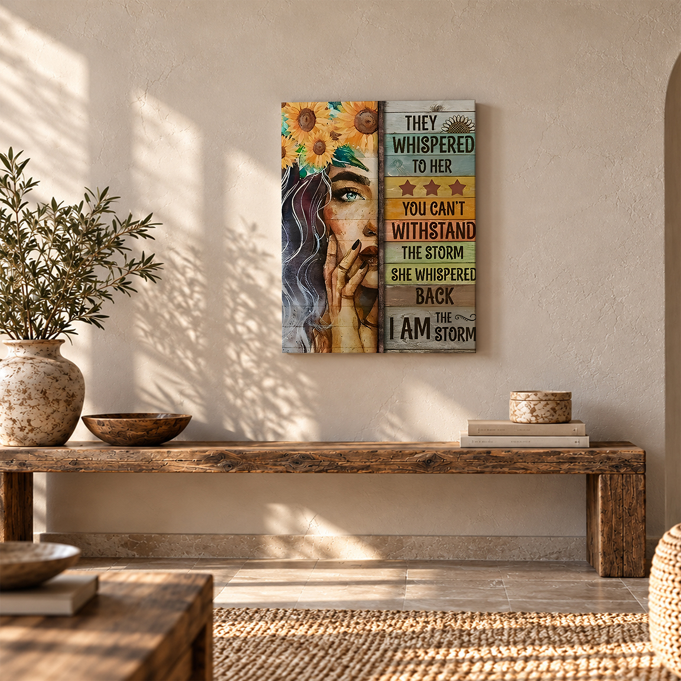 Sunflower Empowerment Framed Canvas Wall Art Ready to Hang - Image 5