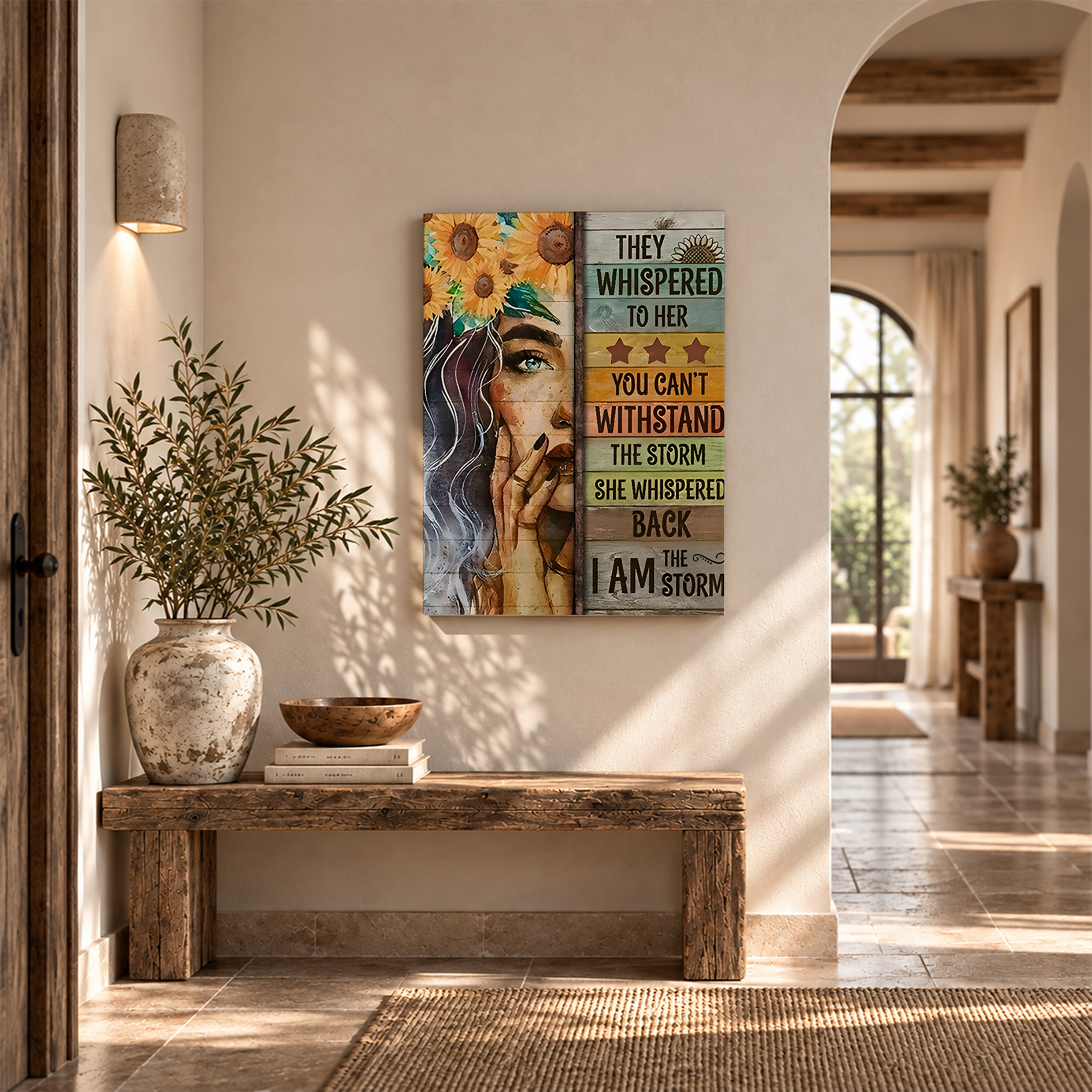Sunflower Empowerment Framed Canvas Wall Art Ready to Hang - Image 6