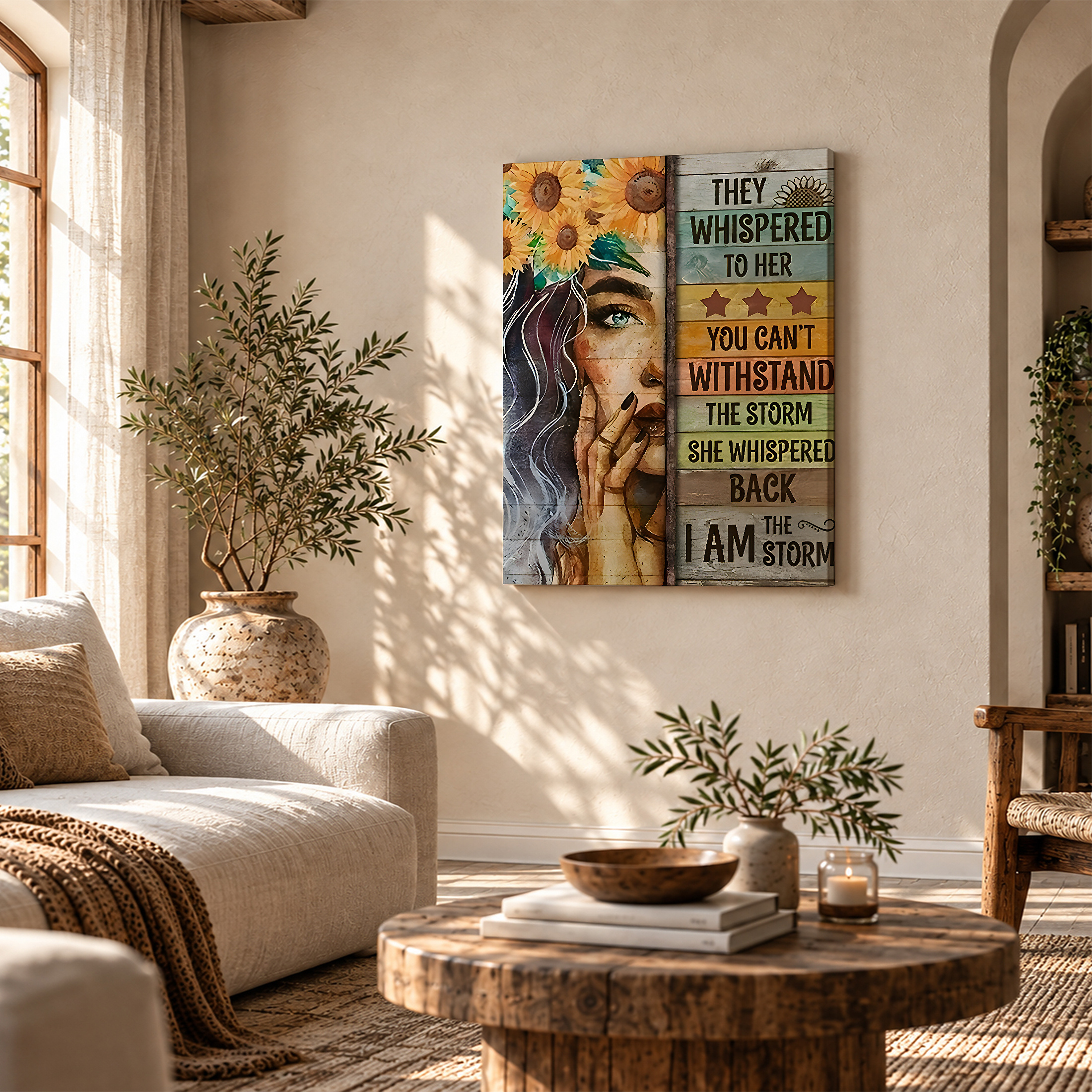 Sunflower Empowerment Framed Canvas Wall Art Ready to Hang - Image 4