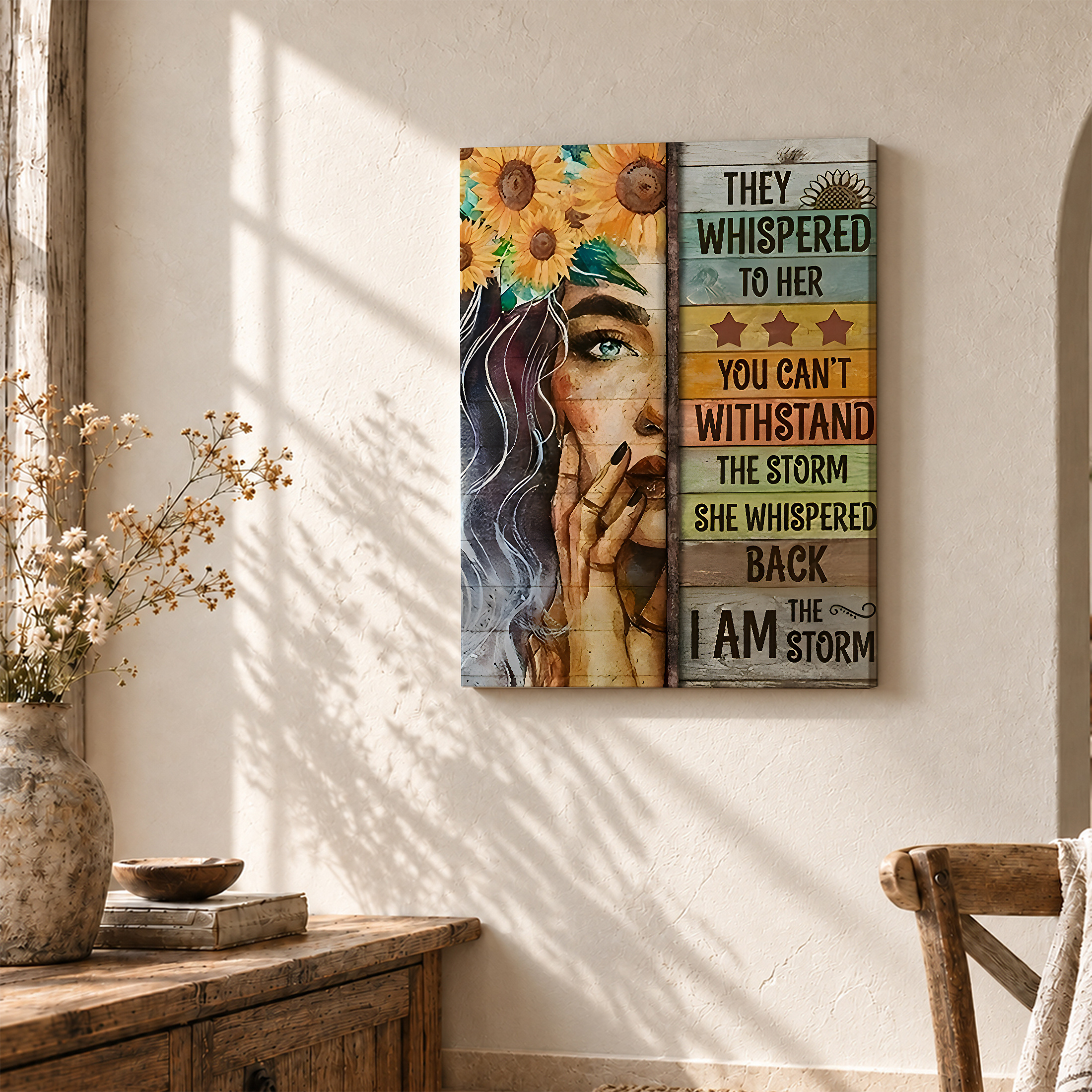 Sunflower Empowerment Framed Canvas Wall Art Ready to Hang - Image 3