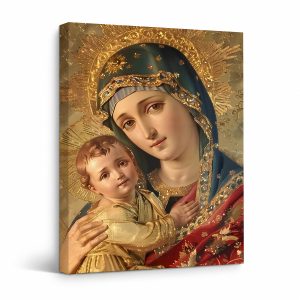 Madonna and Child Renaissance Framed Canvas Wall Art - Ready to Hang