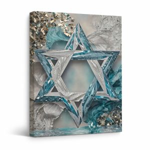 Crystal Star of David Framed Canvas Wall Art - Modern Home Decor