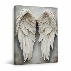 Ethereal Angel Wings Framed Canvas Wall Art