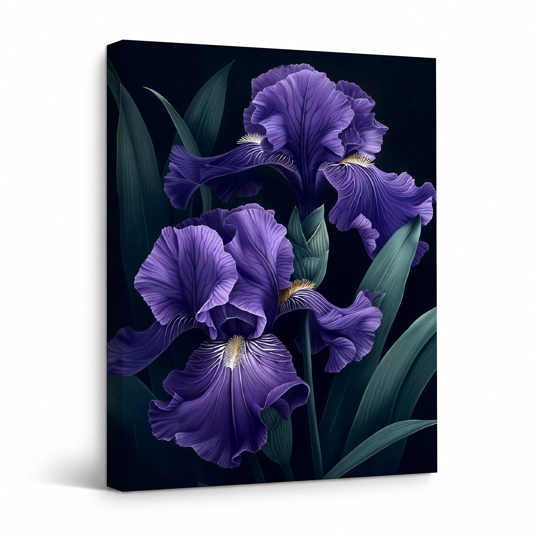 Purple Iris Floral Framed Canvas Wall Art | Ready to Hang